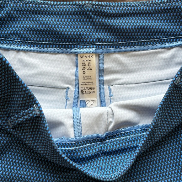 Spanx Sunshine Golf Shorts Blue Multi size M - Picture 3 of 4